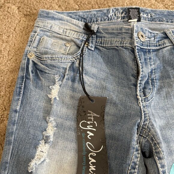 Ariya Jeans Womens 7 Short/Flare Flap Pockets Exclusively Curvy Denim NWT Grunge - Picture 6 of 13